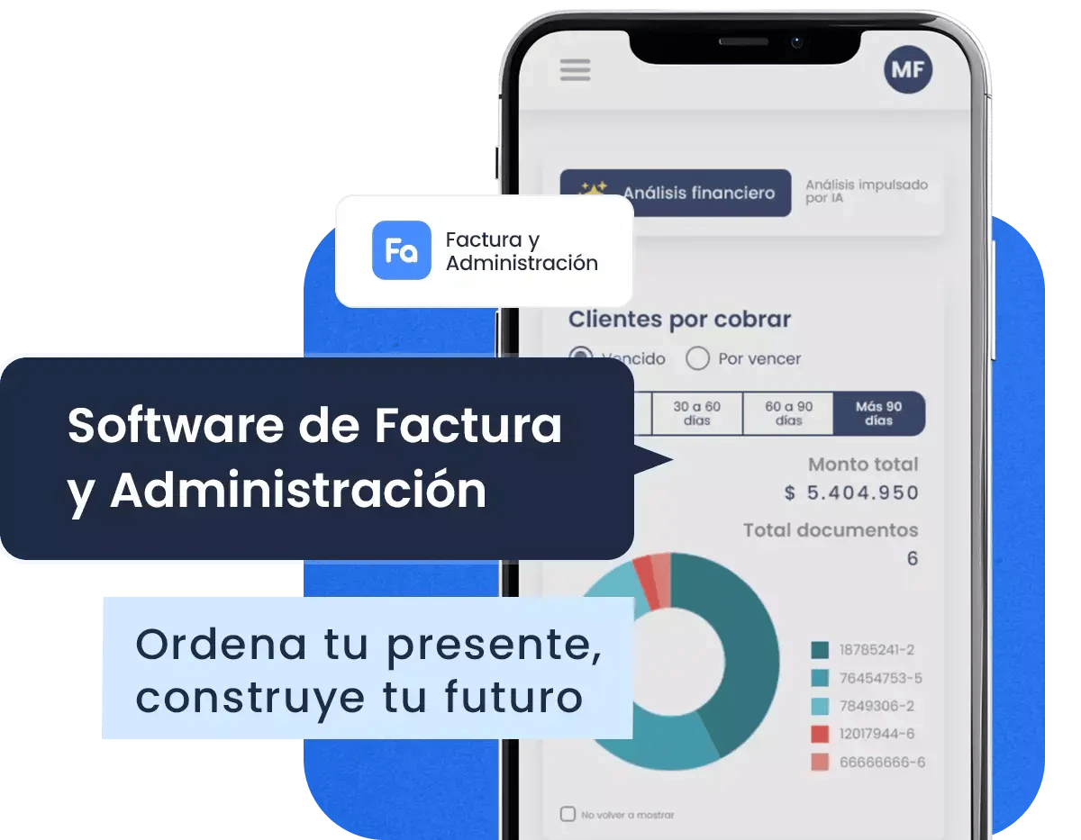 Imagen donde se muestra el software de factura y administración de nubox junto con el logotipo de nubox y del software, acompañado del texto "software de factura y administración: Ordena tu presente, construye tu futuro".